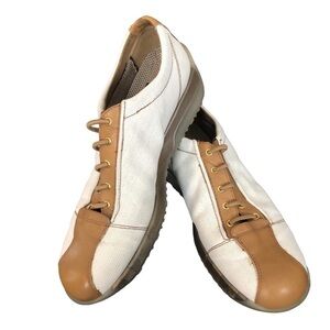 VTG Stuart Weitzman Canvas Retro Leather Slip On Lace zip Sneaker Oxford  Sz. 8